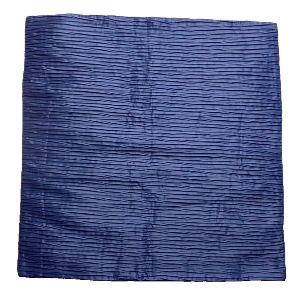 Royal Blue Rouched Textured Satin Euro Pillow Cover 26" x 26" New With Tags